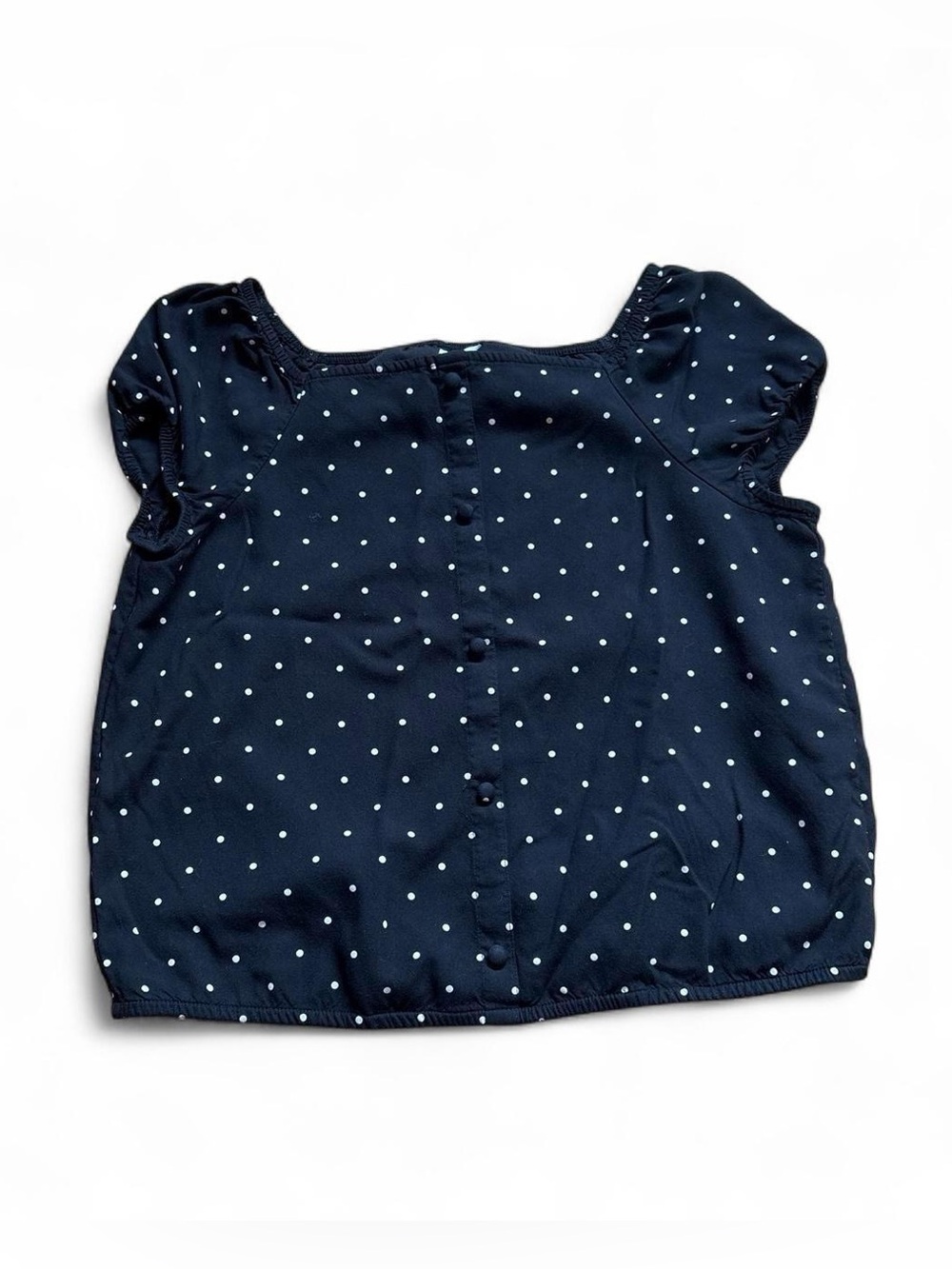 Abercrombie Kids Black Polka Dot Puff Sleeve Button Blouse